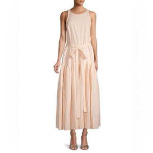 Rebecca Taylor Belted Drop-Waist Sleeveless Maxi Dress,  size Large